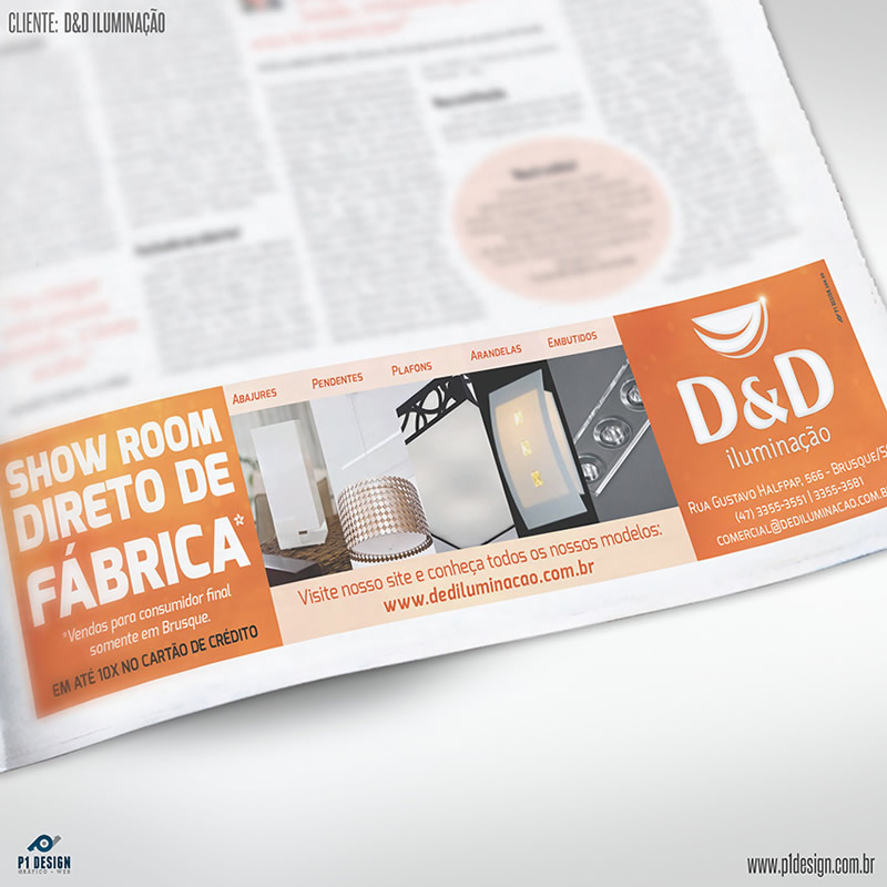 Anúncio para jornal - D&D Iluminação